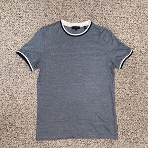 Ted Baker Navy and White Short Sleeve Tee- Size 1